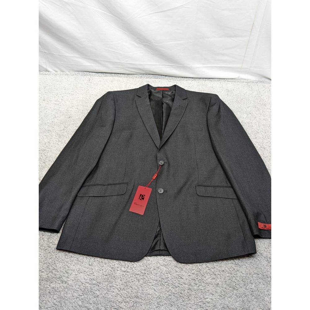 Mens Renoir Charcoal 2 Piece Suit Size‎ 46L Slim No Hem NWT